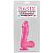 Розовый фаллоимитатор c мошонкой Basix - 17,5 см.
