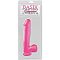 Розовый фаллоимитатор c мошонкой Basix - 26,5 см.