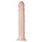 Реалистичный фаллоимитатор с рёбрышками и присоской FLESHXL - 28 см.