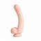 Изогнутый фаллоимитатор на присоске телесного цвета - 23.5 см.