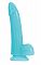 Голубой фаллоимитатор Smooth Glowing Dong 5 - 14,4 см.
