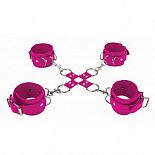 <strong>Розовый комплект оков Hand And Legcuffs </strong> <br />
Комплект оков, состоит из пары мягких наручников, изготовленных из кожи. <div class="charTableblock"><div><span>Материал</span>: кожа</div><div><span>Цвет</span>: красный, розовый</div><div><span>Производитель</span>: OUCH by Shots Media BV, Нидерланды</div></div> Розовый комплект оков Hand And Legcuffs
Комплект оков, состоит из пары мягких наручников, изготовленных из кожи.