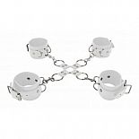 <strong>Белый комплект оков Hand And Legcuffs </strong> <br />
Комплект оков, состоит из пары мягких наручников, изготовленных из кожи. <div class="charTableblock"><div><span>Материал</span>: кожа</div><div><span>Цвет</span>: белый</div><div><span>Производитель</span>: OUCH by Shots Media BV, Нидерланды</div></div> Белый комплект оков Hand And Legcuffs
Комплект оков, состоит из пары мягких наручников, изготовленных из кожи.