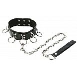 <strong>Средний ошейник с кольцами и поводком</strong> <br />
Универсальный атрибут для вашего Раба ошейник средней длины, украшенный металлическими кольцами и заклёпками. <div class="charTableblock"><div><span>Материал</span>: кожзам</div><div><span>Производитель</span>: Пикантные штучки, Россия</div></div> Средний ошейник с кольцами и поводком
Универсальный атрибут для вашего Раба ошейник средней длины, украшенный металлическими кольцами и заклёпками.