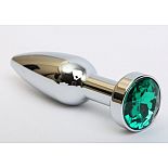 <strong>Удлинённая серебристая пробка с зеленым кристаллом - 11,2 см.</strong> <br />
Металлическая анальная пробка с ограничительным основанием для безопасного использования и кристаллом. <div class="charTableblock"><div><span>Длина, см</span>: 11.20</div><div><span>Диаметр, см</span>: 2.90</div><div><span>Материал</span>: металл</div><div><span>Длина, см</span>: 9-12</div><div><span>Диаметр, см</span>: 2</div></div> Удлинённая серебристая пробка с зеленым кристаллом - 11,2 см.
Металлическая анальная пробка с ограничительным основанием для безопасного использования и кристаллом.