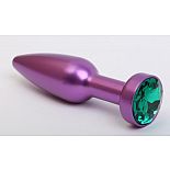 <strong>Фиолетовая анальная пробка с зелёным стразом - 11,2 см.</strong> <br />
Металлическая анальная пробка с ограничительным основанием и кристаллом. <div class="charTableblock"><div><span>Длина, см</span>: 11.20</div><div><span>Диаметр, см</span>: 2.90</div><div><span>Материал</span>: металл</div><div><span>Длина, см</span>: 9-12</div><div><span>Диаметр, см</span>: 2</div></div> Фиолетовая анальная пробка с зелёным стразом - 11,2 см.
Металлическая анальная пробка с ограничительным основанием и кристаллом.