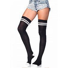  Ribbed Athletic Thigh Highs - Leg Avenue, One Size,  
            .