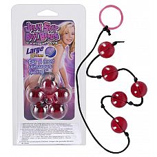 <strong>Цепочка анальных шариков с кольцом для изъятия</strong> <br />
Цепочка из 5 анальных шариков красного цвета.<div class="charTableblock"><div><span>Длина, см</span>: 40.00</div><div><span>Диаметр, см</span>: 2.10</div><div><span>Материал</span>: ПВХ (PVC)</div><div><span>Длина, см</span>: 25 и более</div><div><span>Диаметр, см</span>: 2</div></div> Цепочка анальных шариков с кольцом для изъятия
Цепочка из 5 анальных шариков красного цвета.