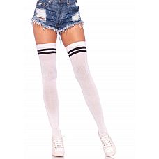     Ribbed Athletic Thigh Highs  
        .