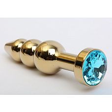 <strong>Золотистая анальная ёлочка с голубым кристаллом - 11,2 см.</strong> <br />
Металлическая анальная пробка с ограничительным основанием для безопасного использования и кристаллом.<div class="charTableblock"><div><span>Длина, см</span>: 11.20</div><div><span>Диаметр, см</span>: 2.90</div><div><span>Материал</span>: металл</div><div><span>Длина, см</span>: 9-12</div><div><span>Диаметр, см</span>: 2</div></div> Золотистая анальная ёлочка с голубым кристаллом - 11,2 см.
Металлическая анальная пробка с ограничительным основанием для безопасного использования и кристаллом.