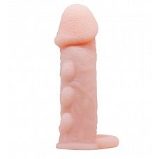 <strong>Телесная насадка с подхватом мошонки и наростами - 14 см.</strong> <br />
Насадка стимулирующая с кольцом для мошонки. <div class="charTableblock"><div><span>Материал</span>: TPE / TPR</div><div><span>Диаметр, см</span>: 4.00</div><div><span>Диаметр, см</span>: 4</div><div><span>Производитель</span>: Baile, Китай</div></div> Телесная насадка с подхватом мошонки и наростами - 14 см.
Насадка стимулирующая с кольцом для мошонки.