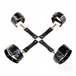 Чёрные с золотом фиксаторы Fetish Fantasy Gold Fantasy Hogtie Чёрные с золотом фиксаторы Fetish Fantasy Gold Fantasy Hogtie