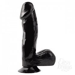 Фаллос черного цвета с мошонкой Basix - 16,5 см. Фаллос черного цвета с мошонкой Basix - 16,5 см.
