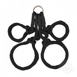 Чёрные фиксаторы для рук и ног Japanese Silk Rope Hogtie Чёрные фиксаторы для рук и ног Japanese Silk Rope Hogtie