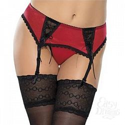 Яркий пояс для чулок со шнуровками по бокам и трусиками-стринг в комплекте Яркий пояс для чулок со шнуровками по бокам и трусиками-стринг в комплекте