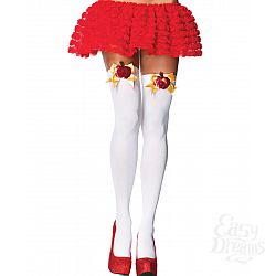 Плотные чулочки с бантом Leg Avenue , One Size, Белый Плотные чулочки с бантом Leg Avenue , One Size, Белый