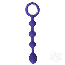 Фиолетовая анальная цепочка с ручкой-кольцом - 23,5 см. Фиолетовая анальная цепочка с ручкой-кольцом - 23,5 см.
