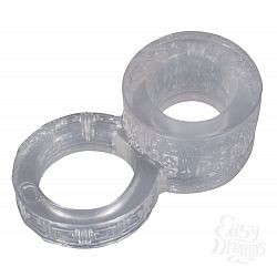 Прозрачное широкое эрекционное кольцо с подхватом мошонки Прозрачное широкое эрекционное кольцо с подхватом мошонки