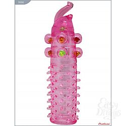 Розовая гелевая насадка с бусинками - 15 см. Розовая гелевая насадка с бусинками - 15 см.