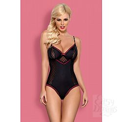 Соблазнительное боди с клетчатыми деталями и узором из цветочков Соблазнительное боди с клетчатыми деталями и узором из цветочков