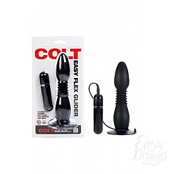 Анальная пробка с хребтом COLT EASY FLEX GLIDER на присоске с вибрацией черная Анальная пробка с хребтом COLT EASY FLEX GLIDER на присоске с вибрацией черная