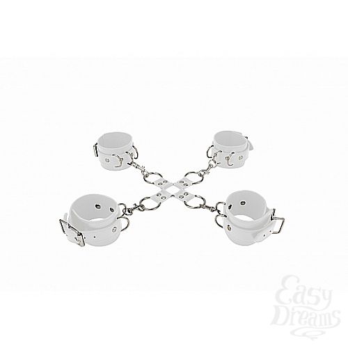 ���������� 2  �������� ��� ������� Hand And Legcuffs White SH-OU050WHT