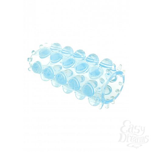 Фотография 1:  Toy Joy Power Stretchy Sleeve Blue Насадка цвет прозрачно-голубой 