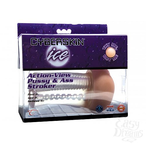 ���������� 2  ���������� ������ � ���� CyberSkin^ Ice Action-View Pussy and Ass Stroker