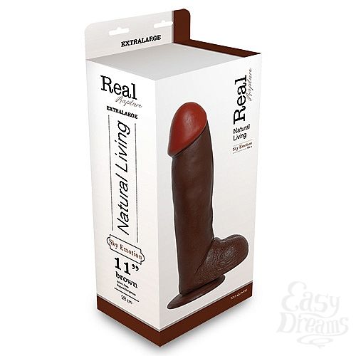 ���������� 2  ������������� REALISTIC DILDO REAL RAPTURE BROWN 11 T4L-00700697