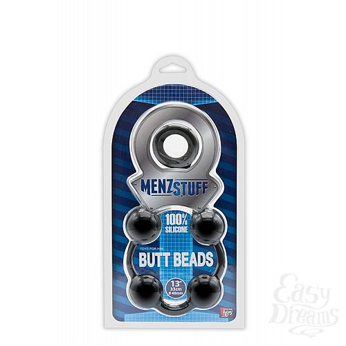���������� 2  ׸���� �������� ������� MENZSTUFF BUTT BEADS BLACK - 33 ��.