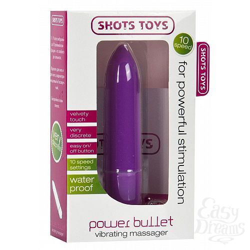 Фотография 2  Фиолетовая удлинённая вибропуля Power Bullet Purple - 8,3 см.