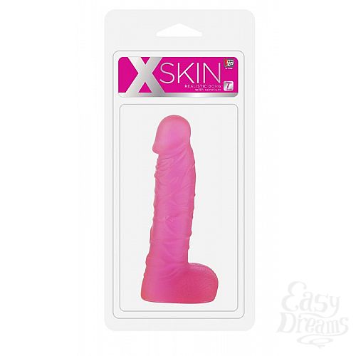 ���������� 2  ������� ������������� XSKIN 7 PVC DONG TRANSPARENT PINK - 18 ��.