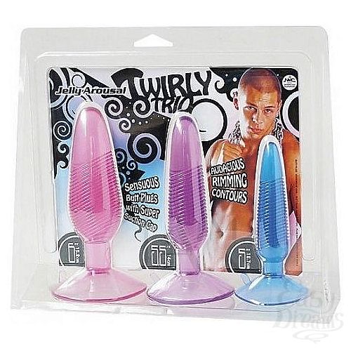 ���������� 2  ����� �� ���� �������� ������ Twirly Trio Jelly Arousal Butt Plugs