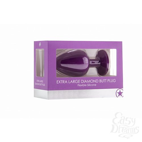 ���������� 2  �������� ������ OUCH! Extra Large Diamond Butt Plug Purple SH-OU183PUR