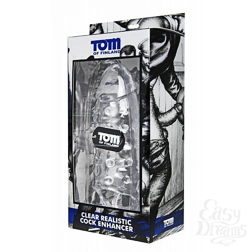 ���������� 2  ������� �� ���� � ������� ��� ������� Tom of Finland Clear Realistic Cock Enhancer - 24 ��.