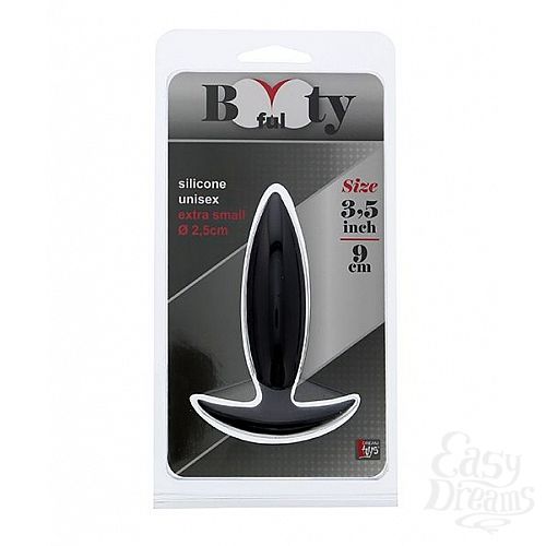 ���������� 2  ׸���� ����-������ ��� �������� ���������� BOOTYFUL ANAL PLUG XTRA SMALL BLACK - 9 ��.