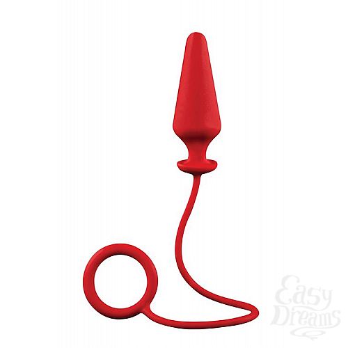 Фотография 1:  Красное эрекционное кольцо с анальной пробкой MENZSTUFF 4INCH SINGLE RING ANAL PLUG