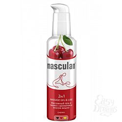 Массажный гель-смазка Masculan с ароматом вишни 2 в1, 130 мл Массажный гель-смазка Masculan с ароматом вишни 2 в1, 130 мл