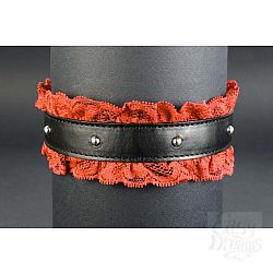 Чёрно-красный подшитый чокер Готика-12 Чёрно-красный подшитый чокер Готика-12
