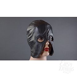 Чёрный кожаный полушлем с прорезями для глаз Чёрный кожаный полушлем с прорезями для глаз