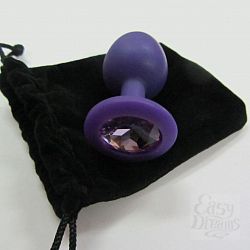 Силиконовый анальный плаг с фиолетовым кристаллом Силиконовый анальный плаг с фиолетовым кристаллом