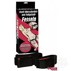 Чёрные фиксаторы рук в бёдрам и лодыжкам Hand Fesseln Чёрные фиксаторы рук в бёдрам и лодыжкам Hand Fesseln