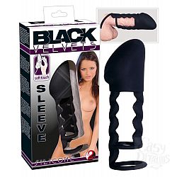 Черная удлиняющая насадка на пенис - 15,5 см. Черная удлиняющая насадка на пенис - 15,5 см.