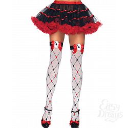 Игровые чулочки Leg Avenue с принтом в виде карточных мастей Игровые чулочки Leg Avenue с принтом в виде карточных мастей