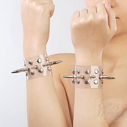 Напульсники прозрачные с шипами и заклепками, Прозрачный Напульсники прозрачные с шипами и заклепками, Прозрачный