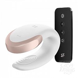  Satisfyer Double Love - парный вибратор с возможностью управления через пульт и приложение, 8.6х5.7 см 