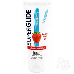 Орально-вагинальная съедобная смазка SuperGlide со вкусом клубники 75 мл Орально-вагинальная съедобная смазка SuperGlide со вкусом клубники 75 мл